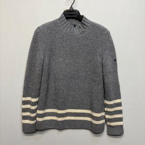 Saint James Women 100% Wool Cable Knit Sweater US Size 8 Gray C074 -11